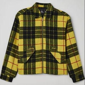 Urban outfitters brushed yellow plaid jacket, size medium, new with tags